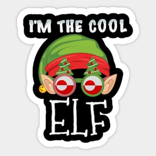 Christmas  I'm The Cool Greenlandic Elf - Gift for Greenlandic From Greenland Sticker